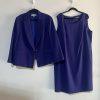 10-6076.jpg Kasper Women Polyester Stretch Dress Suit 20W Purple Open Front 2PC Timeless