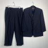 Tasso Elba Vitale Barberis Men New Wool Mohair Black Striped Pant 38L Suit 46R