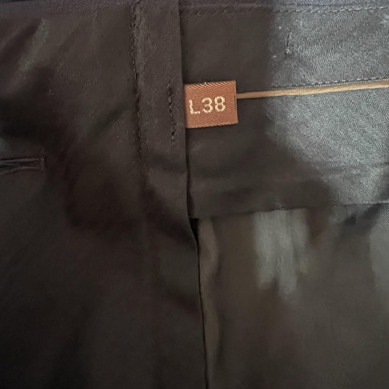 Tasso Elba Vitale Barberis Men New Wool Mohair Black Striped Pant 38L Suit 46R