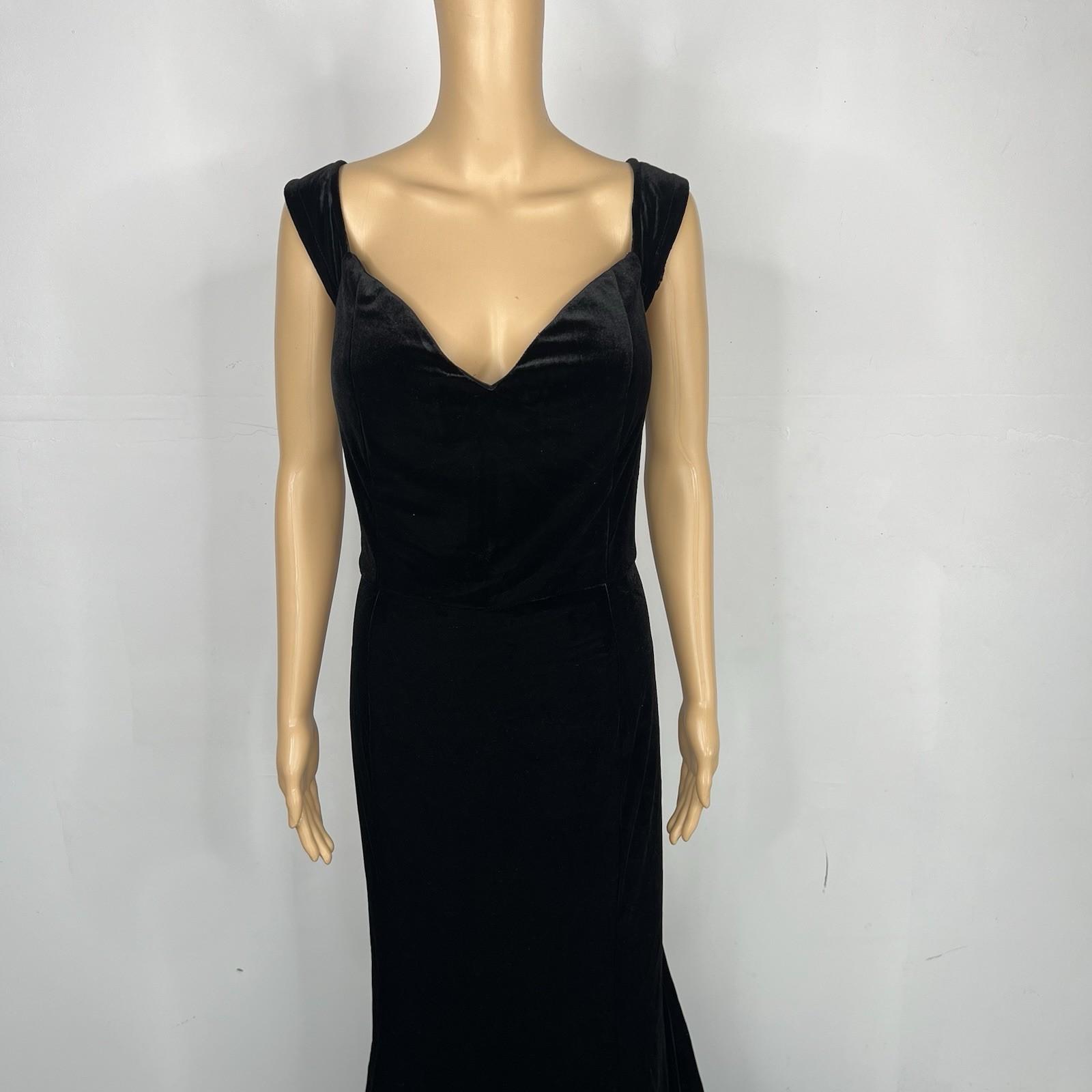 10-609.jpg Faeriesty Velvet Off Shoulder 2XL Stretch Black Ball Gown Mermaid Cascading Glam