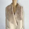 10-6093.jpg Twelfth Love Faux Fur Cardigan Sweater S Faux Suede Beige Open Front Warm Knit