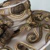 Vintage Mr. Hi's Classic Wide Brim Brown Church Tea Dress Hat Sequins Bow Beaded