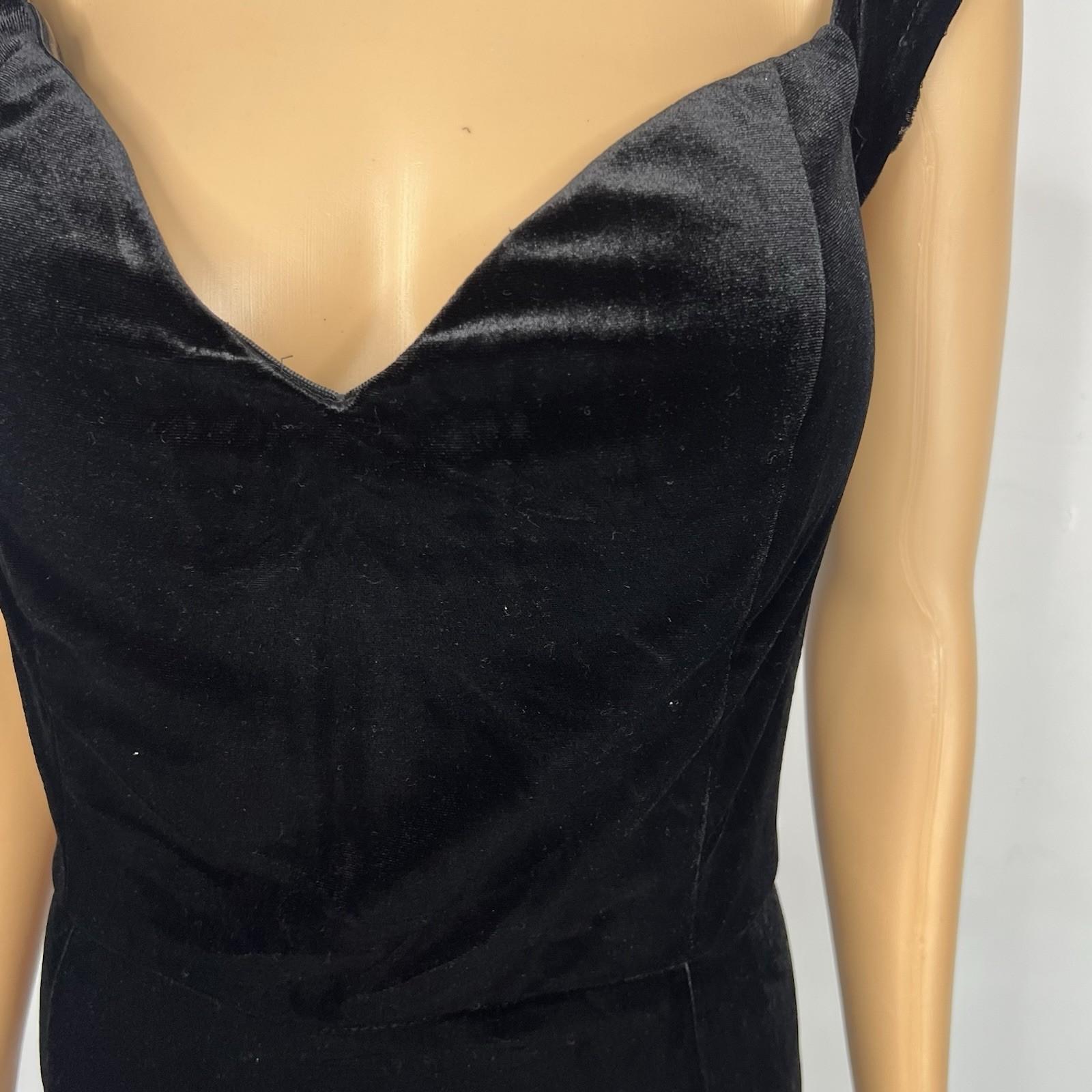 10-610.jpg Faeriesty Velvet Off Shoulder 2XL Stretch Black Ball Gown Mermaid Cascading Glam