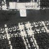 WD.NY Plaid Tweed Skirt Size L Back White High Waist Flare Fringe Preppy Career