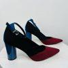 Mix No 6 Suede Shoes 8.5M Adjustable Strap 2 Tone Almond Toes Padded Footbed