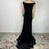 10-612.jpg Faeriesty Velvet Off Shoulder 2XL Stretch Black Ball Gown Mermaid Cascading Glam