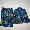 Nicolette Polyester Skirt Suit 12 Blue Floral Ruffle Bell Sleeve Lined Cocktail