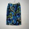 Nicolette Polyester Skirt Suit 12 Blue Floral Ruffle Bell Sleeve Lined Cocktail