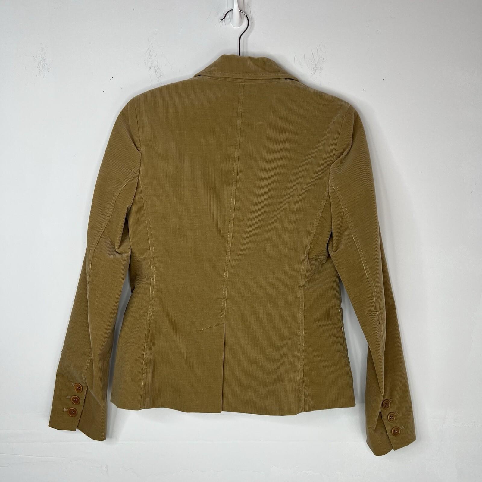 Theory Corduroy Blazer Size 4 Tan Preppy Minimalist Capsule Wardrobe Lined