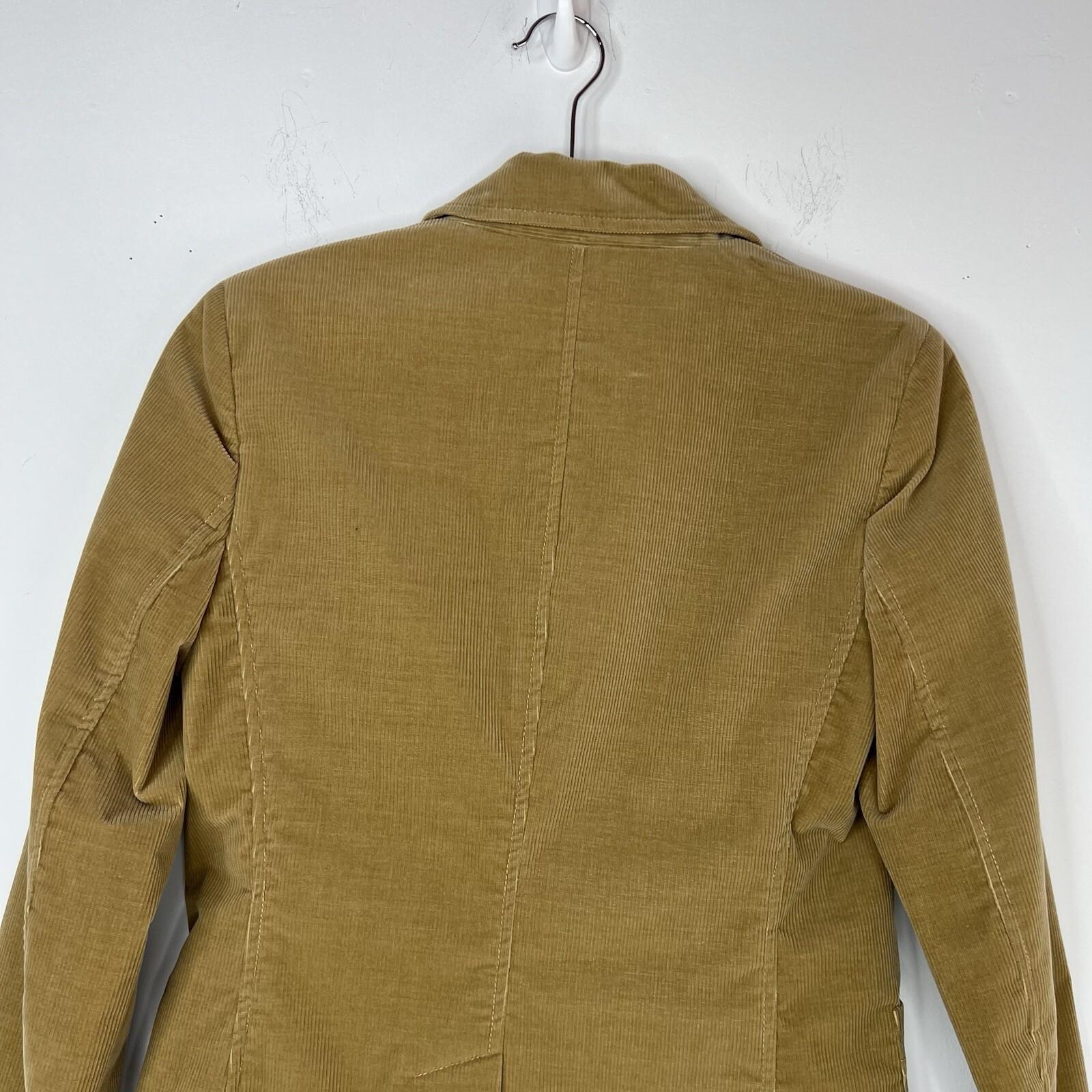 Theory Corduroy Blazer Size 4 Tan Preppy Minimalist Capsule Wardrobe Lined