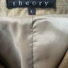 Theory Corduroy Blazer Size 4 Tan Preppy Minimalist Capsule Wardrobe Lined