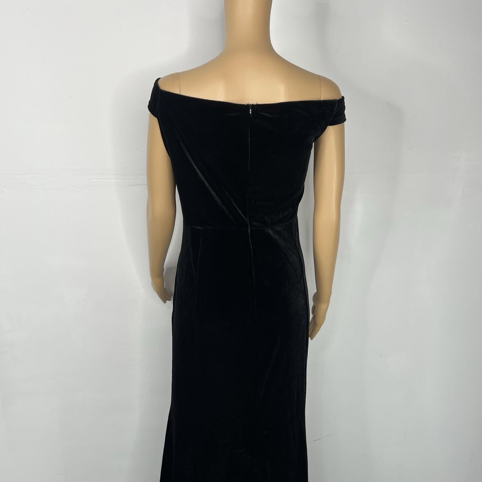10-614.jpg Faeriesty Velvet Off Shoulder 2XL Stretch Black Ball Gown Mermaid Cascading Glam