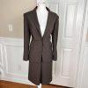 10-6161.jpg Talbots Women Wool Lycra Spandex Skirt Size 12 Suit Size 10 Brown Lined Pleated