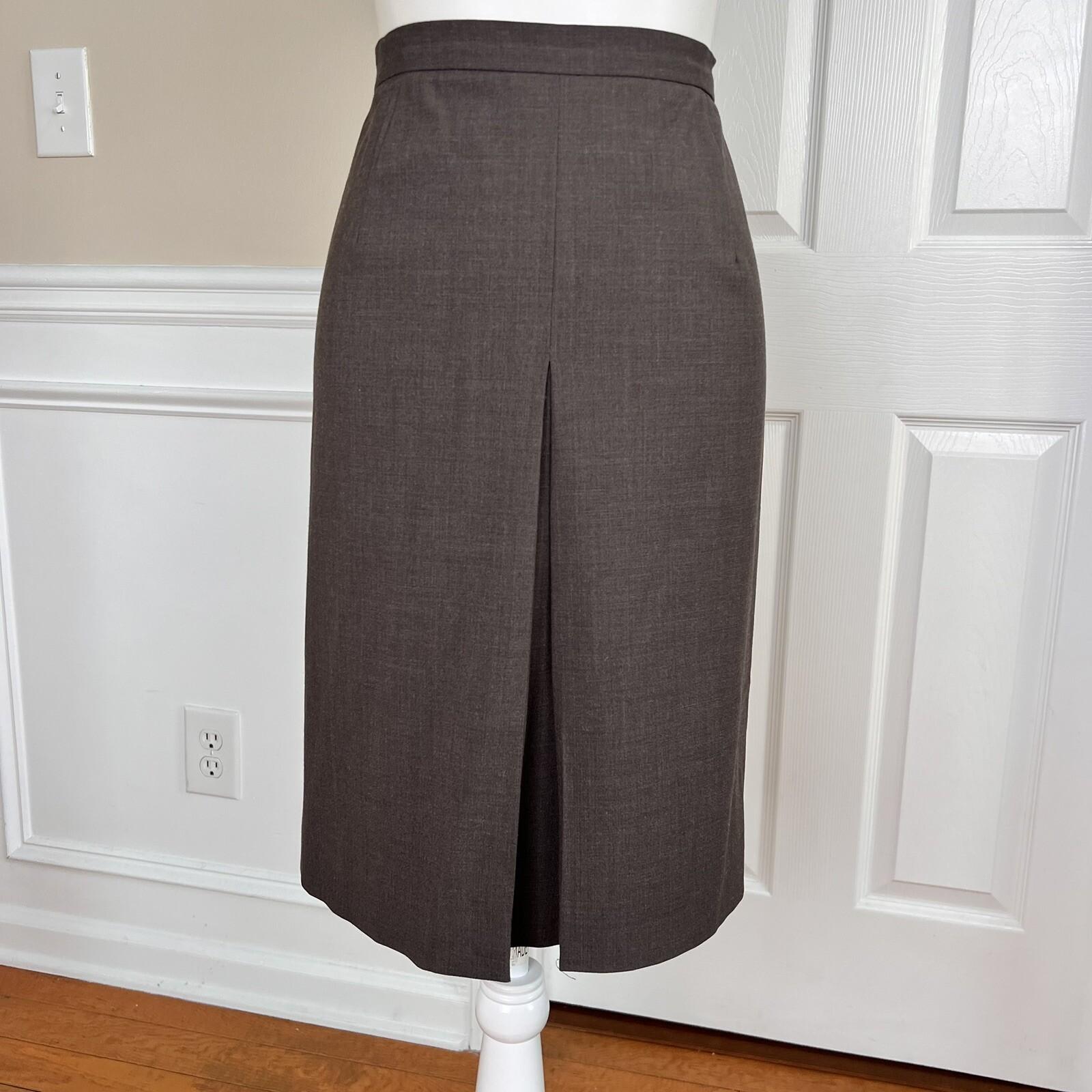 10-6164.jpg Talbots Women Wool Lycra Spandex Skirt Size 12 Suit Size 10 Brown Lined Pleated
