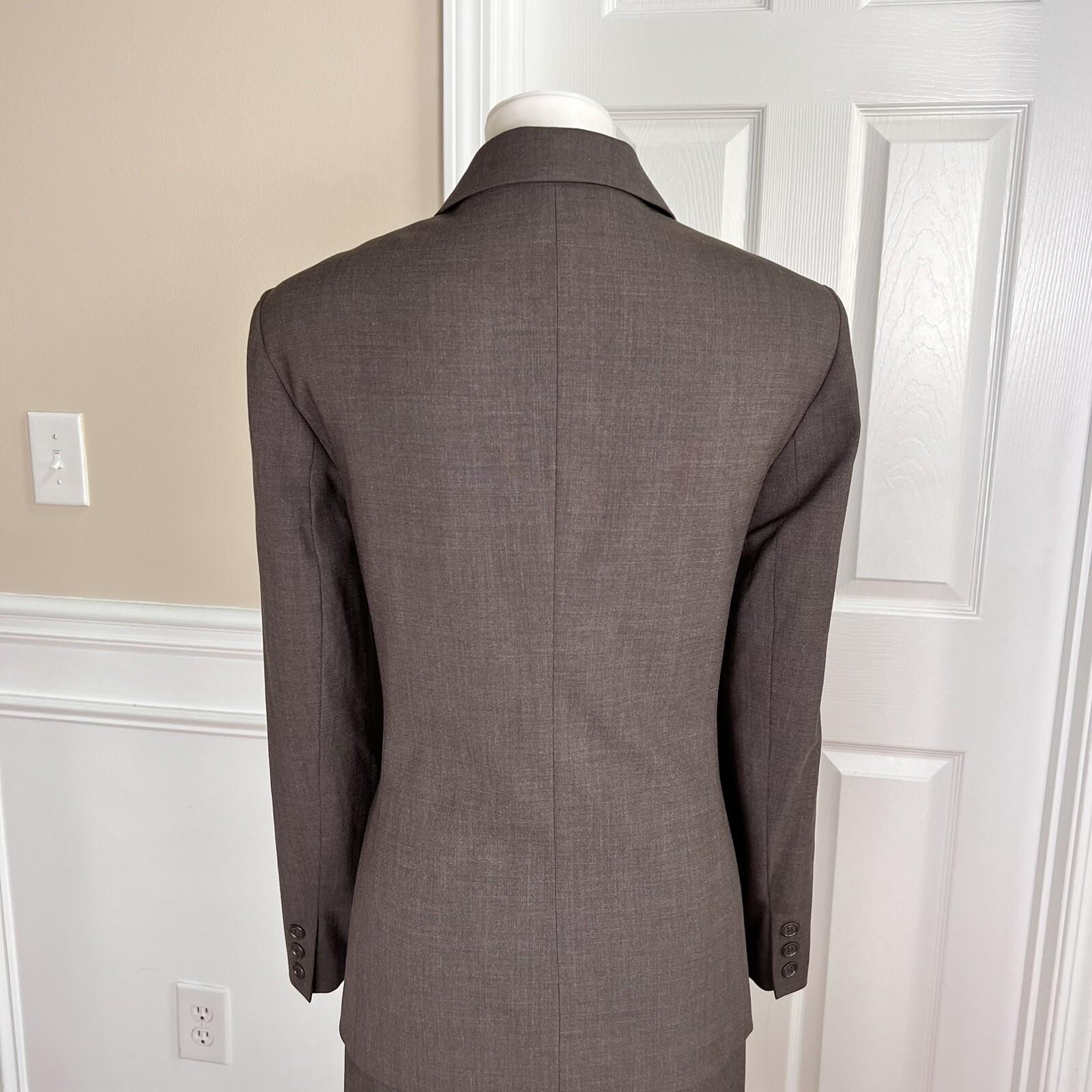 10-6167.jpg Talbots Women Wool Lycra Spandex Skirt Size 12 Suit Size 10 Brown Lined Pleated