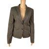 ANN TAYLOR Women Dark Green Polyester Virgin Wool  Spandex Lined Blazer Size 8
