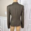 ANN TAYLOR Women Dark Green Polyester Virgin Wool  Spandex Lined Blazer Size 8