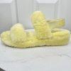 UGG Oh Yeah Slide Size 10 Yellow Slingback Slipper Dyed Sheep Fur Backstrap