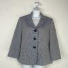Le Suit Polyester Skirt Suit Size 10 White Blue Stand Up Collar Career 2PC