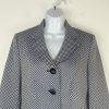 Le Suit Polyester Skirt Suit Size 10 White Blue Stand Up Collar Career 2PC