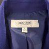 Jones Studio Women Polyester Elastane Blazer Size 4 Blue Lined Notch Collar