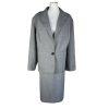 Larry Levine Polyester Stretch Skirt 22 W Suit 26 W Black White Notch Collar 2PC