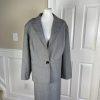 Larry Levine Polyester Stretch Skirt 22 W Suit 26 W Black White Notch Collar 2PC