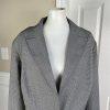 Larry Levine Polyester Stretch Skirt 22 W Suit 26 W Black White Notch Collar 2PC