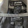 Larry Levine Polyester Stretch Skirt 22 W Suit 26 W Black White Notch Collar 2PC