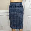10-6215.jpg Kasper Tweed Skirt 8 Suit M Twilight Blue Multi Open Front Collarless 2PC New