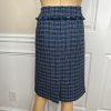 10-6217.jpg Kasper Tweed Skirt 8 Suit M Twilight Blue Multi Open Front Collarless 2PC New