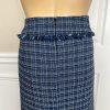 10-6218.jpg Kasper Tweed Skirt 8 Suit M Twilight Blue Multi Open Front Collarless 2PC New