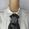 Elegant Handcrafted Necktie Necklace with a Detachable Brooch Effortlessly Chic