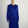 10-6242.jpg Nina Leonard Sweater Dress Size L Deep Sapphire Mock Neck Belted Belted Knit New