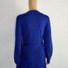 10-6246.jpg Nina Leonard Sweater Dress Size L Deep Sapphire Mock Neck Belted Belted Knit New