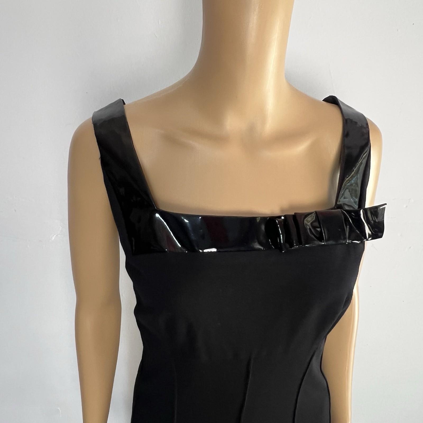 Alberto Makali Viscose Stretch Flare Sleeveless Dress Size 10 Leather Trim