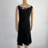 Alberto Makali Viscose Stretch Flare Sleeveless Dress Size 10 Leather Trim