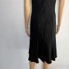 Alberto Makali Viscose Stretch Flare Sleeveless Dress Size 10 Leather Trim