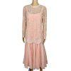 Jack Bryan 1970 Vtg Party Dress Size 12 Peach Beaded Flapper Drop waist Gown