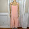 Jack Bryan 1970 Vtg Party Dress Size 12 Peach Beaded Flapper Drop waist Gown