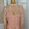 Jack Bryan 1970 Vtg Party Dress Size 12 Peach Beaded Flapper Drop waist Gown