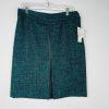 10-6290.jpg Liz Claiborne Tweed Pencil Skirt Size 8 Verdant Green Blue Front Slit Career New
