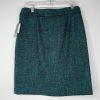 10-6292.jpg Liz Claiborne Tweed Pencil Skirt Size 8 Verdant Green Blue Front Slit Career New