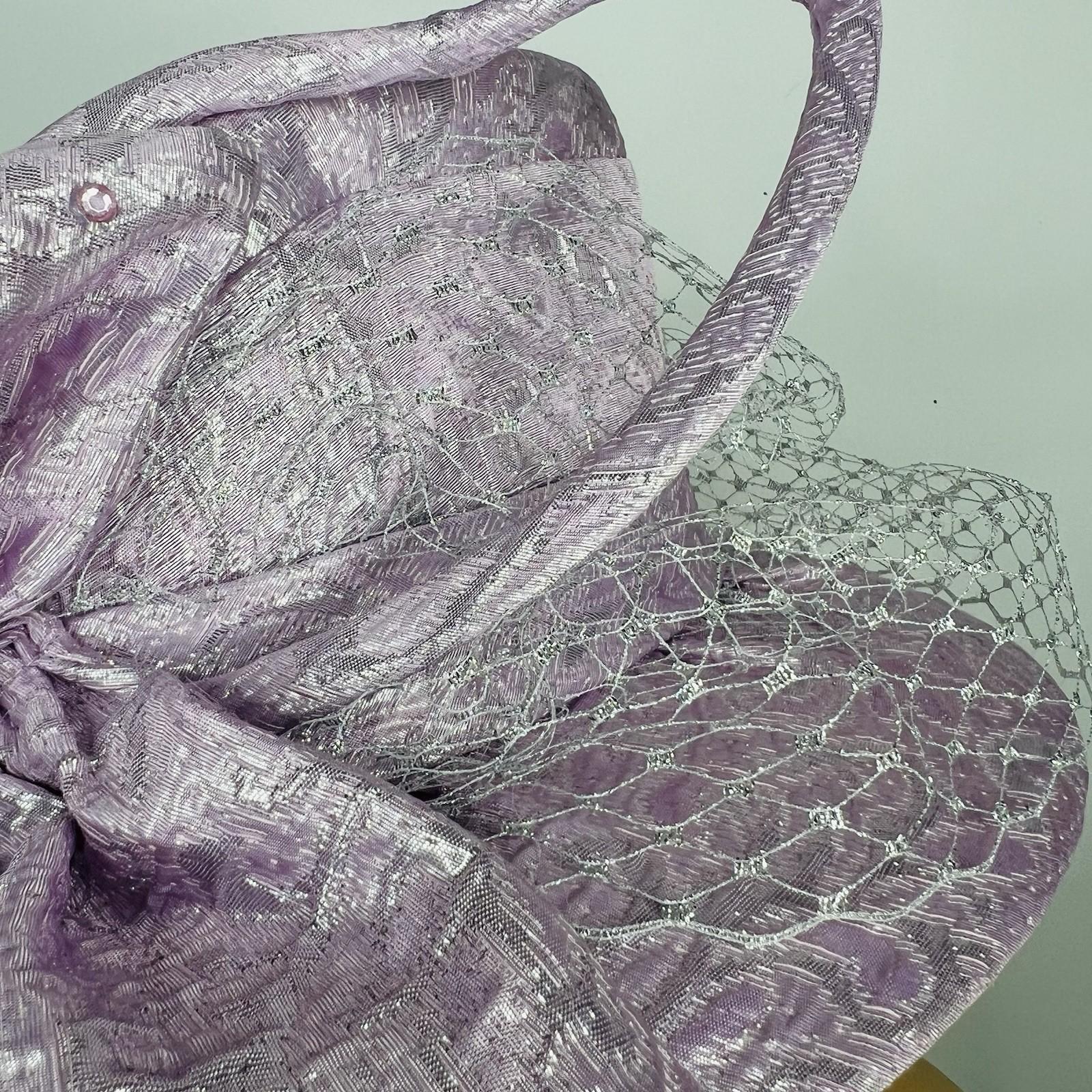 Moshita Couture Elegant Church Hat handcrafted Pick Purple Large Beaded Bow