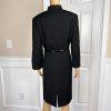 Tahari ASL Polyester Viscose Spandex Skirt Suit Size 10 Black Pleated Ruffle 2PC