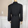 Tahari ASL Polyester Viscose Spandex Skirt Suit Size 10 Black Pleated Ruffle 2PC