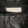Tahari ASL Polyester Viscose Spandex Skirt Suit Size 10 Black Pleated Ruffle 2PC