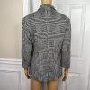 LAUREN RALPH LAUREN Women Blazer Jacket Size 14W Black White Knit Lined