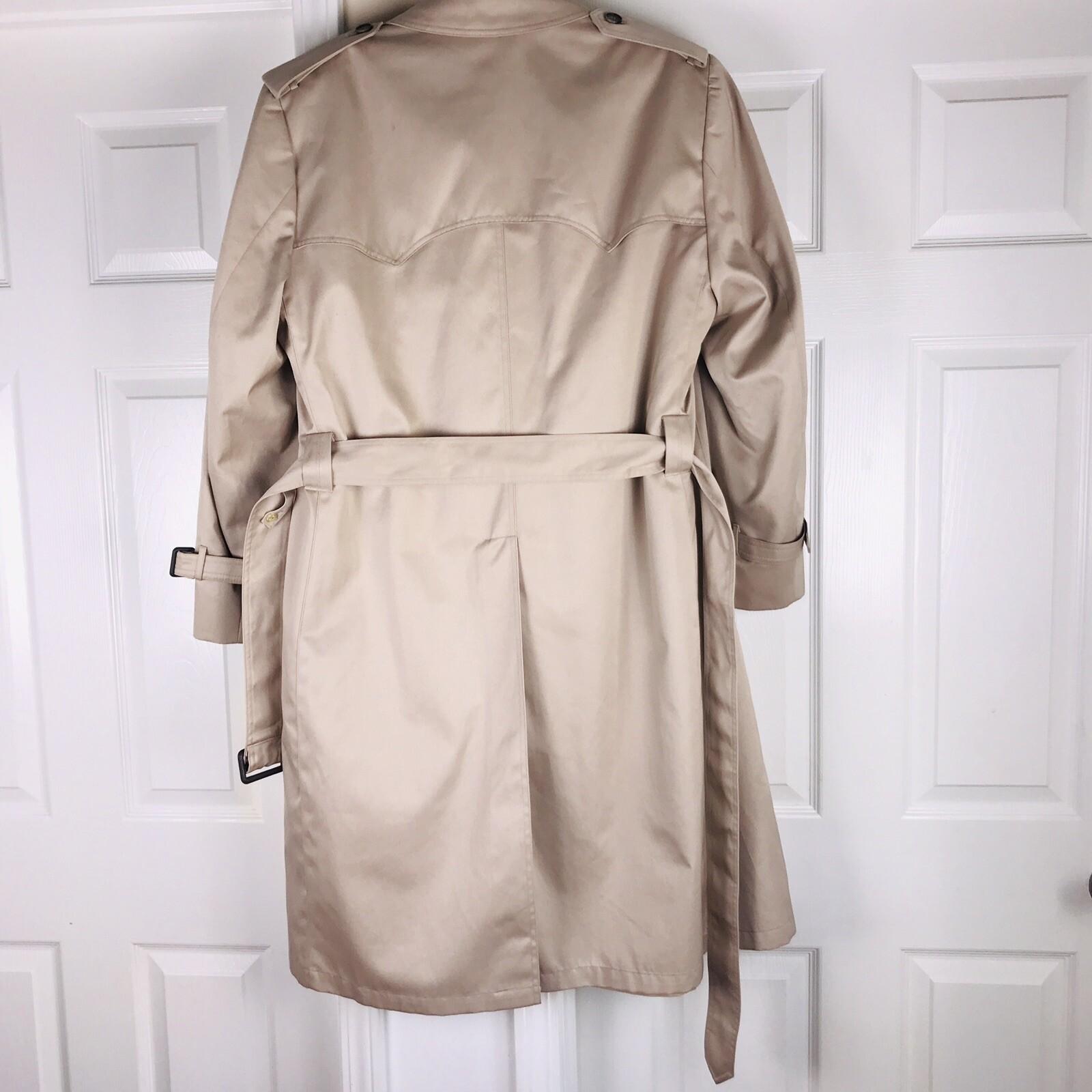 10-6317.jpg CERNIE II VTG Trench Coat Size 42 Beige Double Breasted Belted Removable Liner