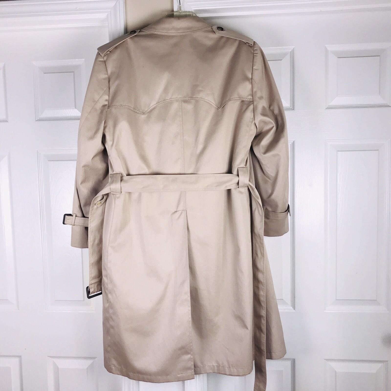 10-6318.jpg CERNIE II VTG Trench Coat Size 42 Beige Double Breasted Belted Removable Liner
